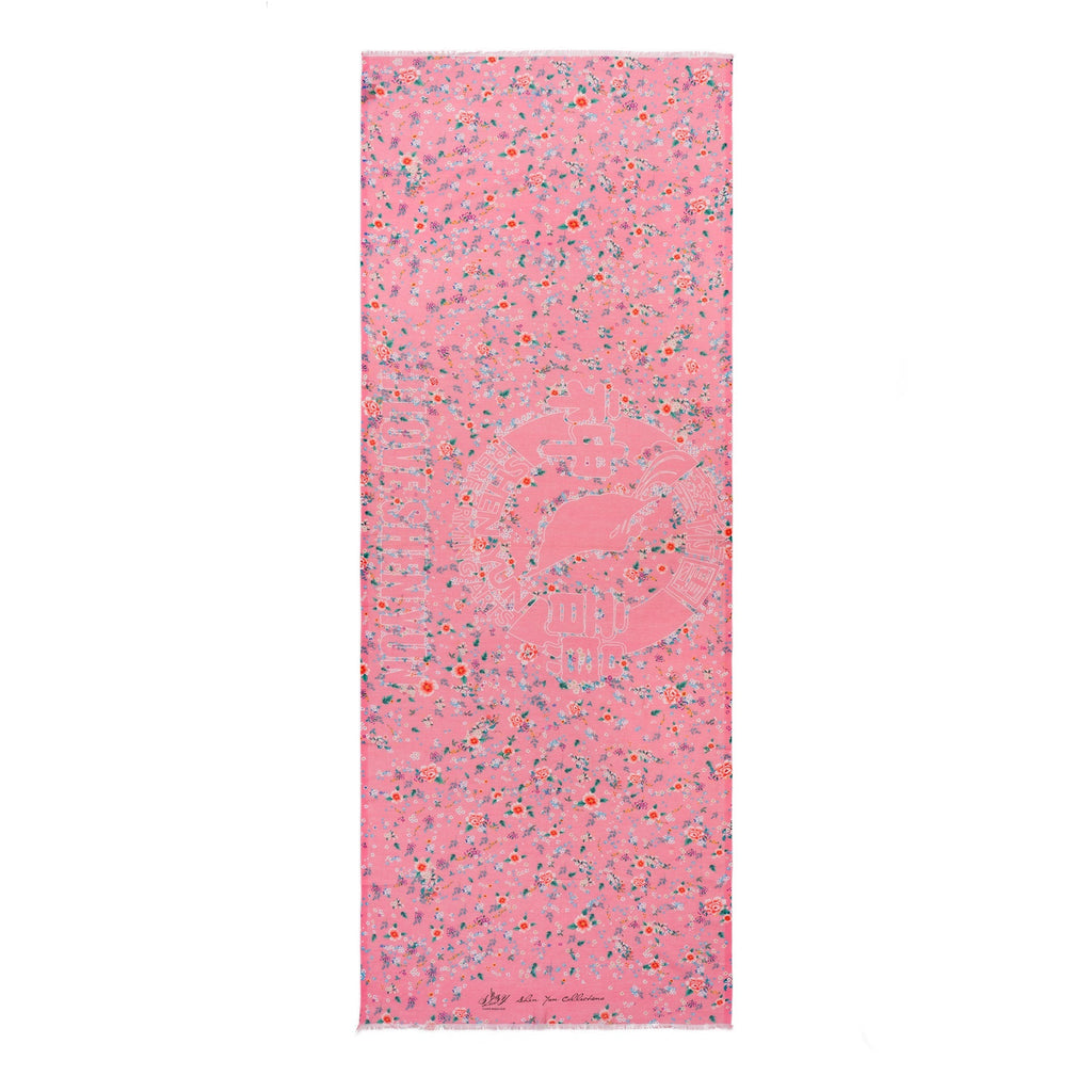 Celestial Flowers Long Scarf Pink Overall - Shen Yun Collections