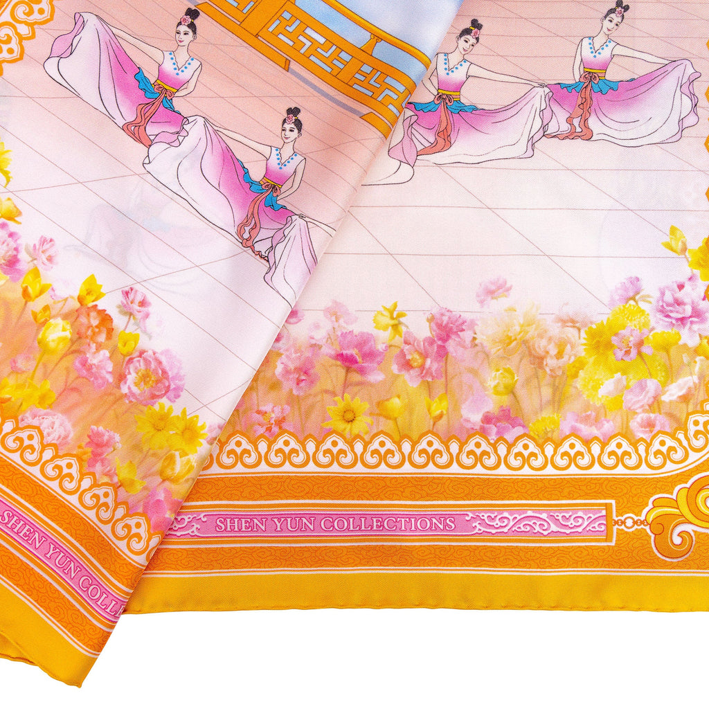 Heavenly Scene Silk Scarf Edge Details - Shen Yun Collections
