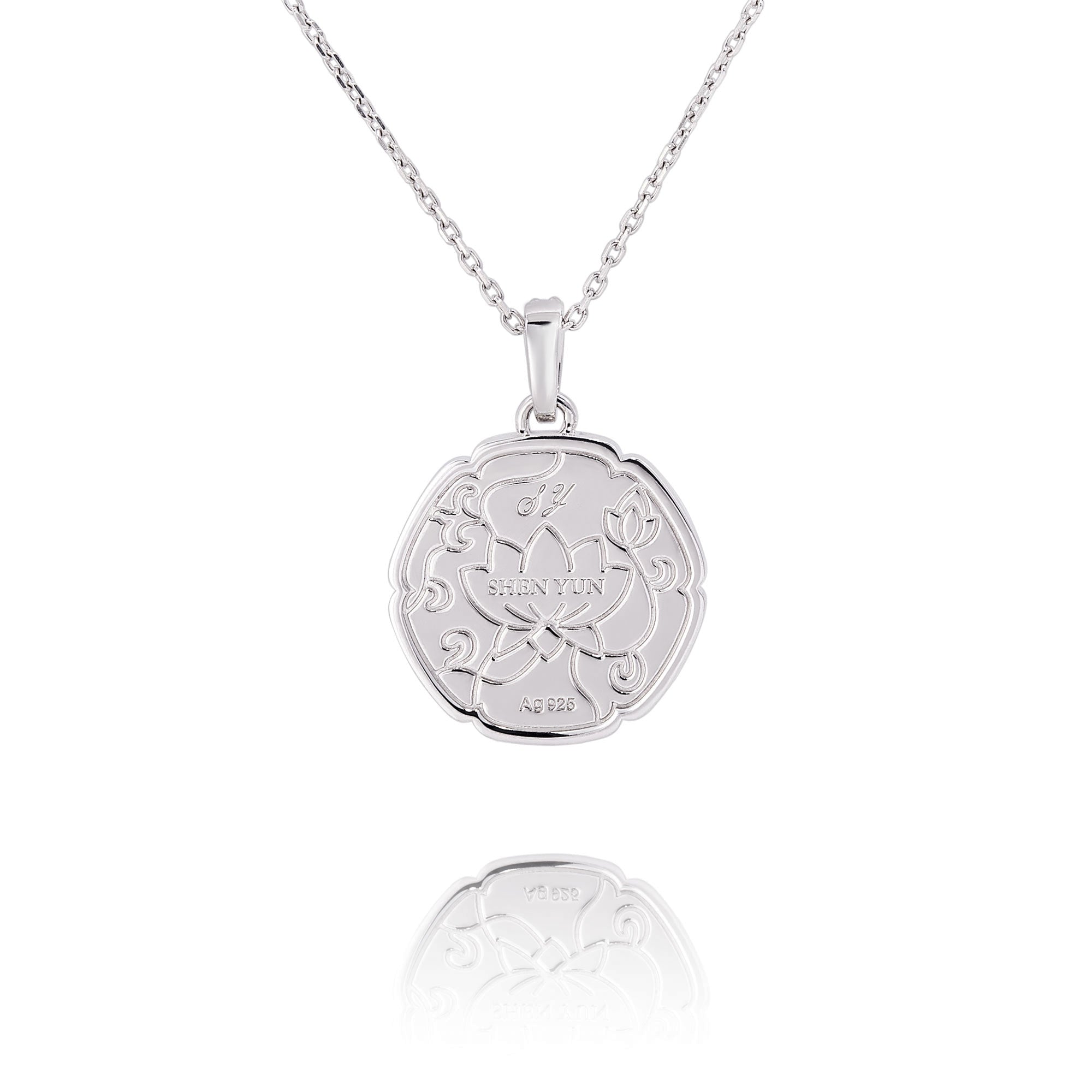 Blue and White Lotus Necklace