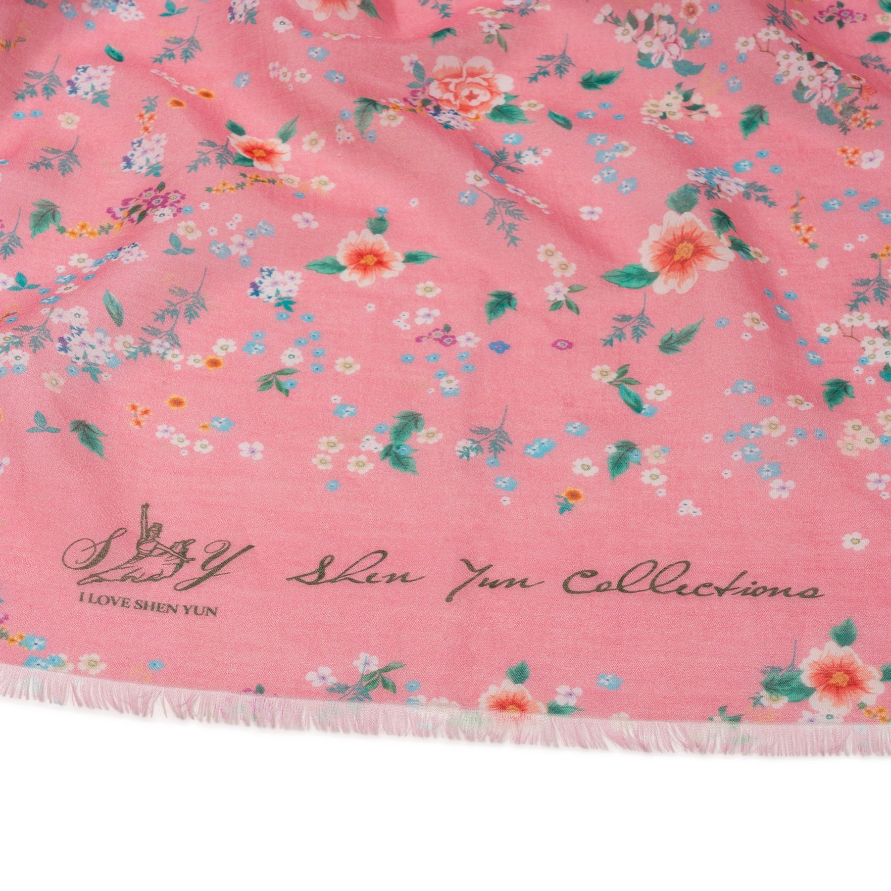Celestial Flowers Long Scarf Pink Signature - Shen Yun Collections