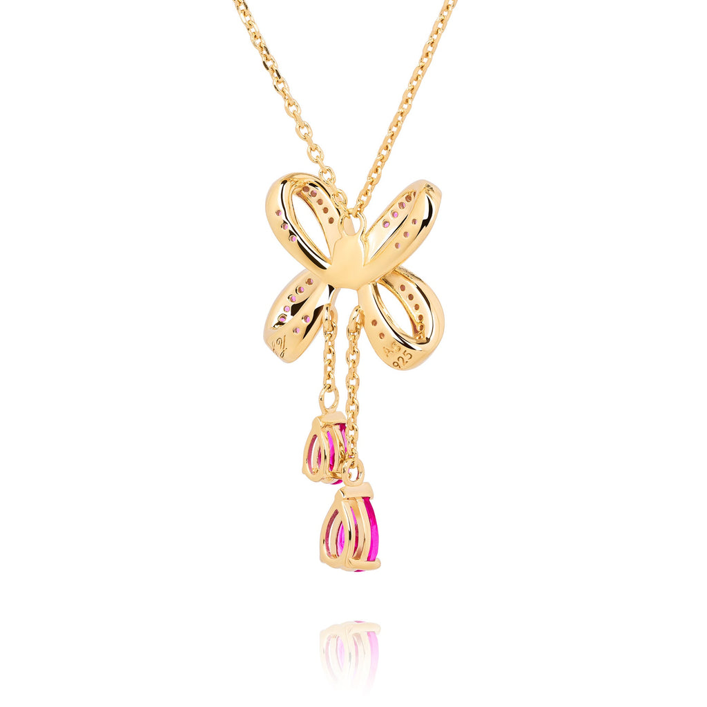 Blissful Knot Necklace Gold Back - Shen Yun Collections