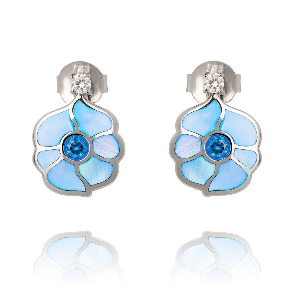 Windmill Grace Stud Earrings Blue