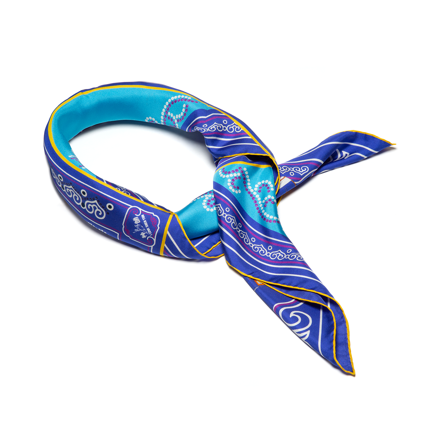 Mongolian Bowls Silk Scarf (36" x 36") Image 2 | Shen Yun Collections