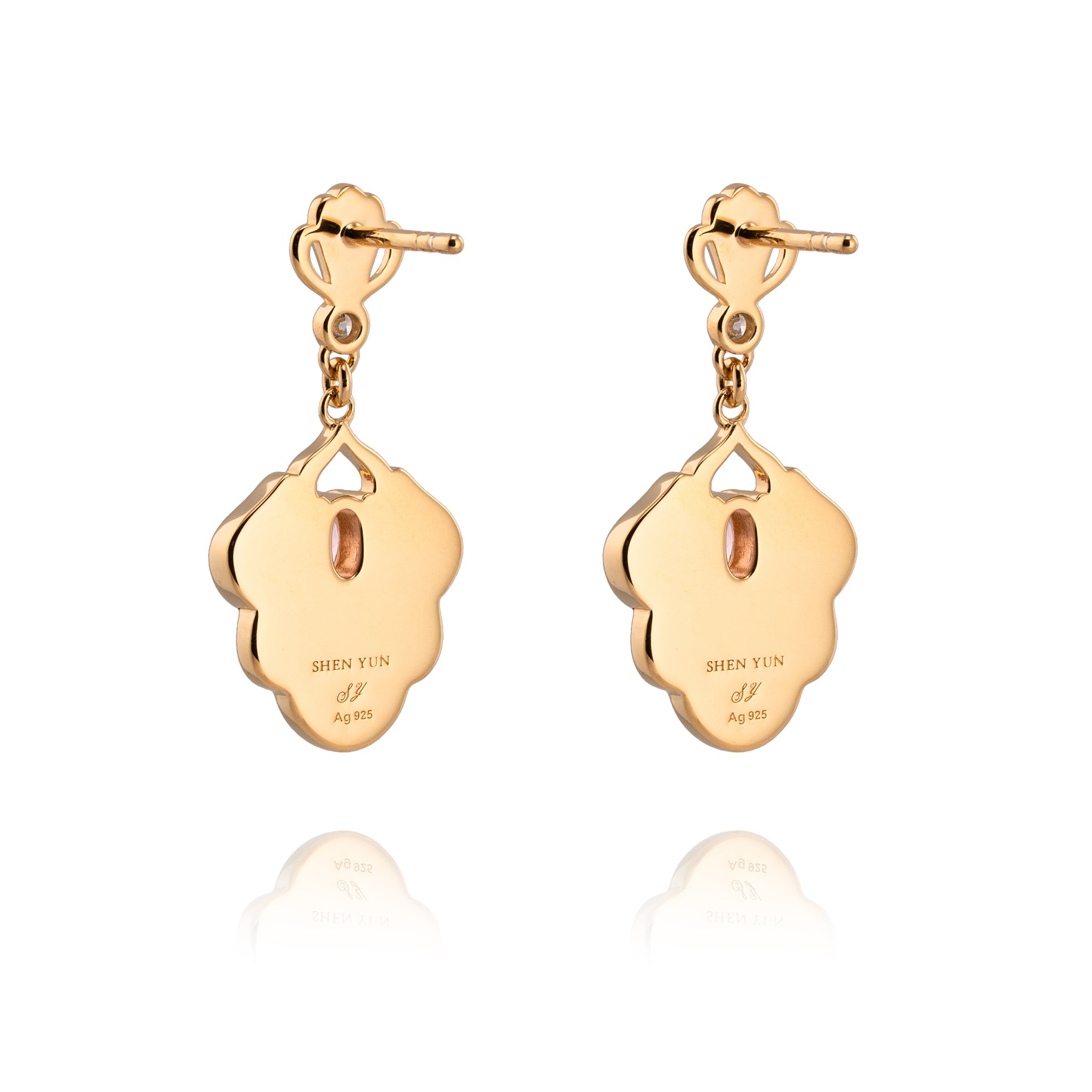 Tang Flowing Gowns Drop Earrings Purple