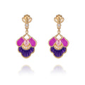 Tang Flowing Gowns Drop Earrings Purple
