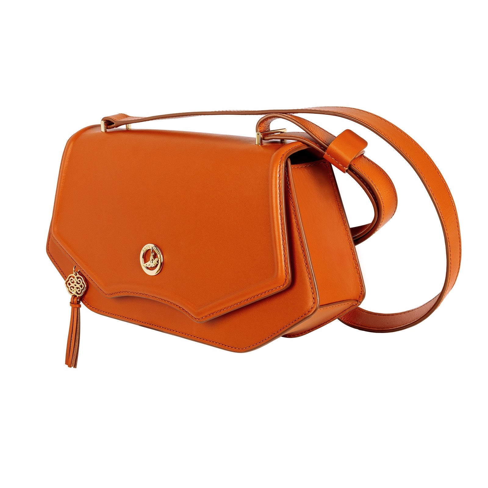 Manchurian Elegance Crossbody Bag Orange Brown