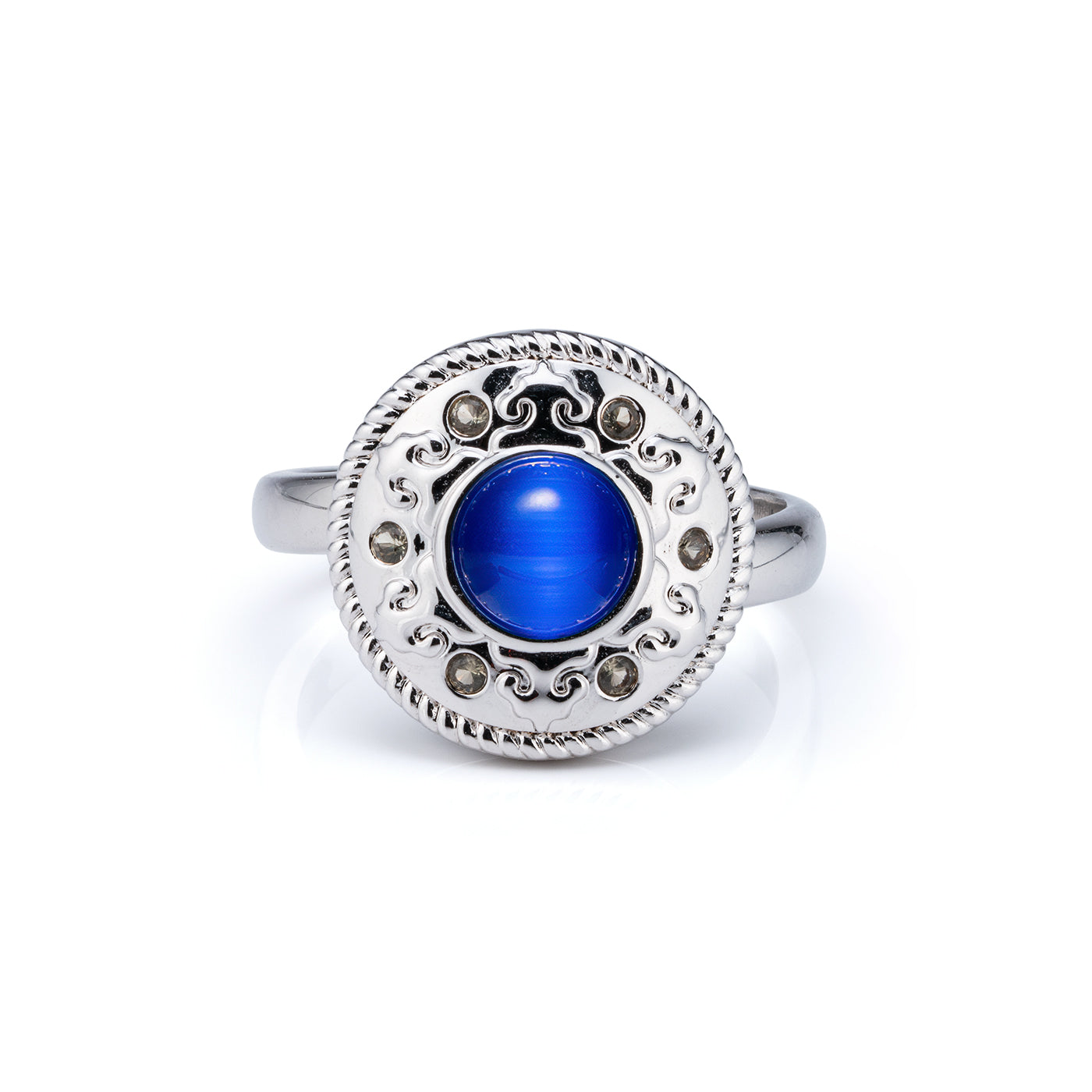Mongolian Celebration Ring Blue Front - Shen Yun Collections