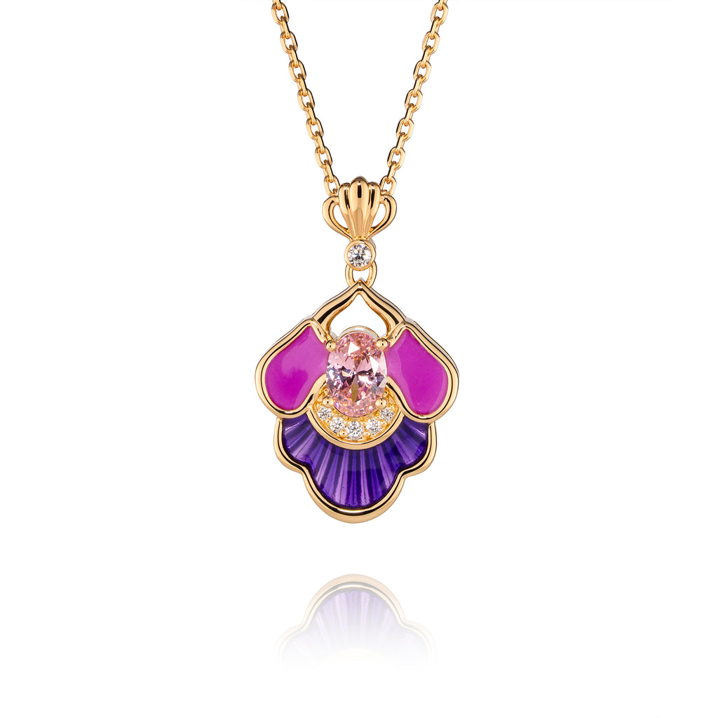 Tang Flowing Gowns Necklace Purple