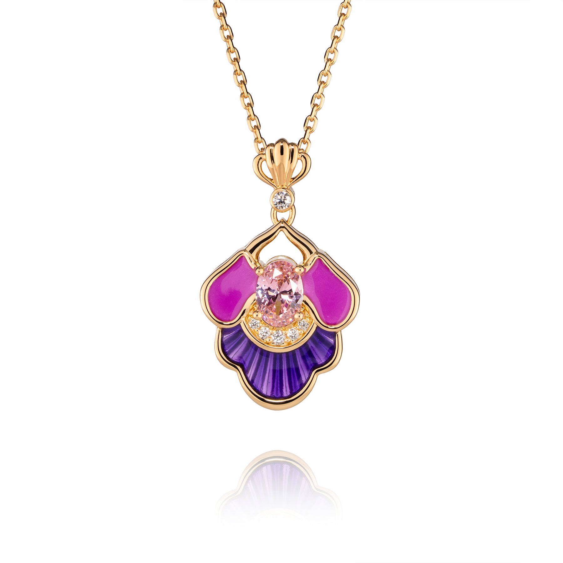 Tang Flowing Gowns Necklace Purple