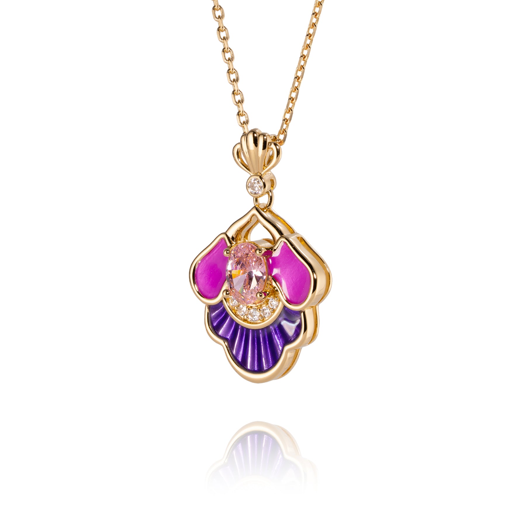 Tang Flowing Gowns Necklace Purple