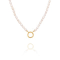 Pearl Charm Clasp Necklace Gold - Shen Yun Collections