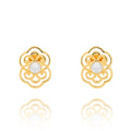 Blissful Ruyi Stud Earrings with White Mother of Pearl