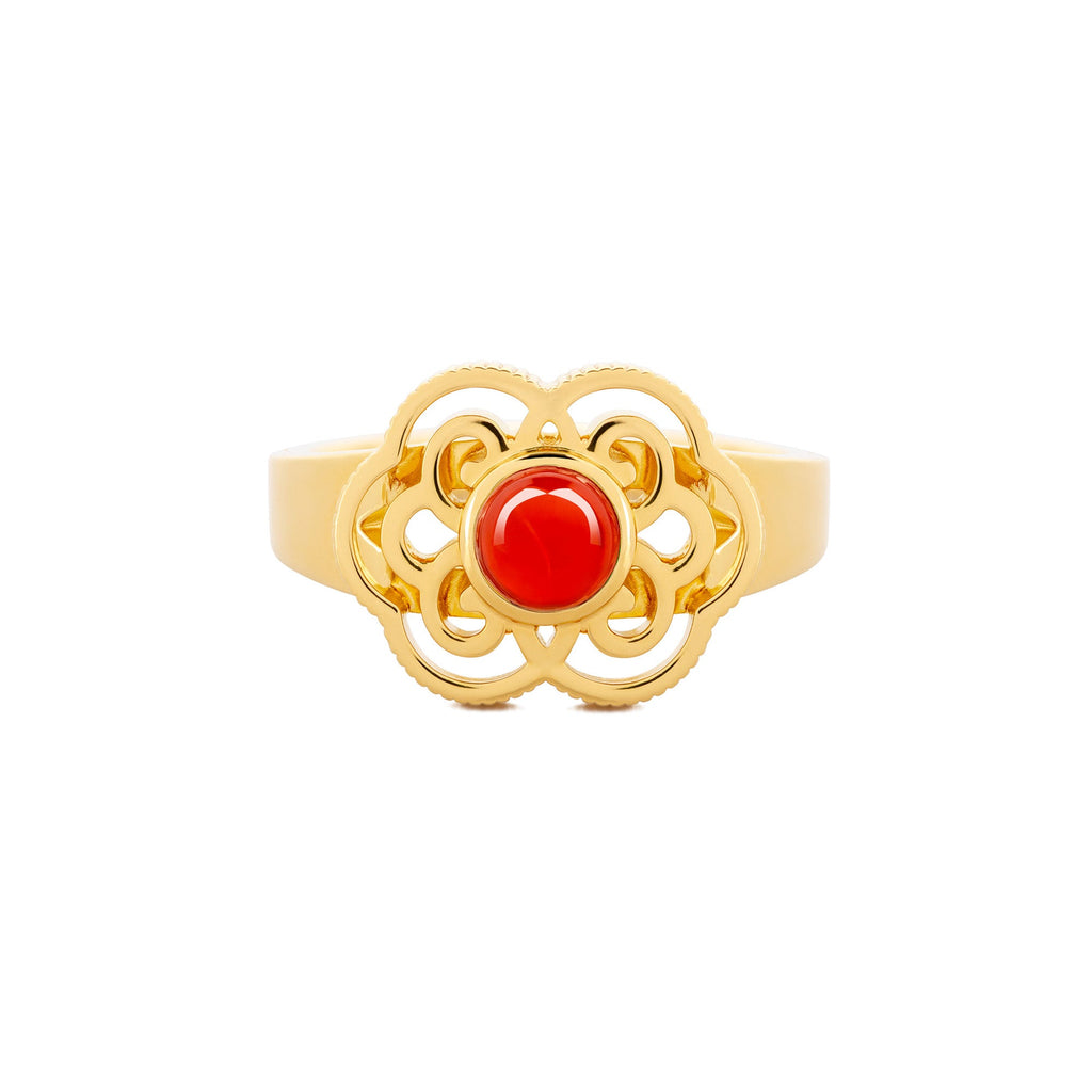 Blissful Ruyi Ring with Carnelian