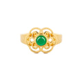 Blissful Ruyi Ring with Green Agate