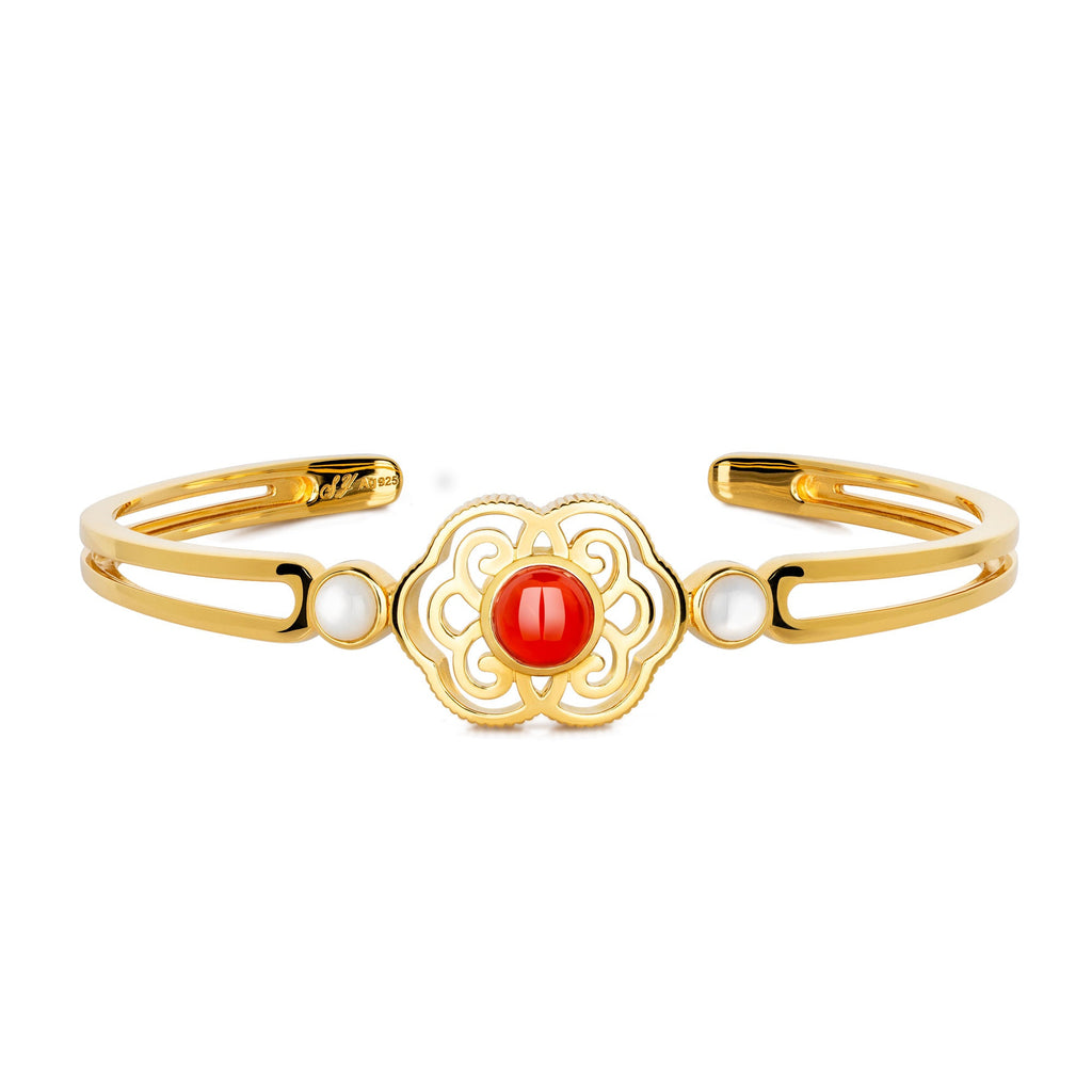 Blissful Ruyi Bangle with Carnelian
