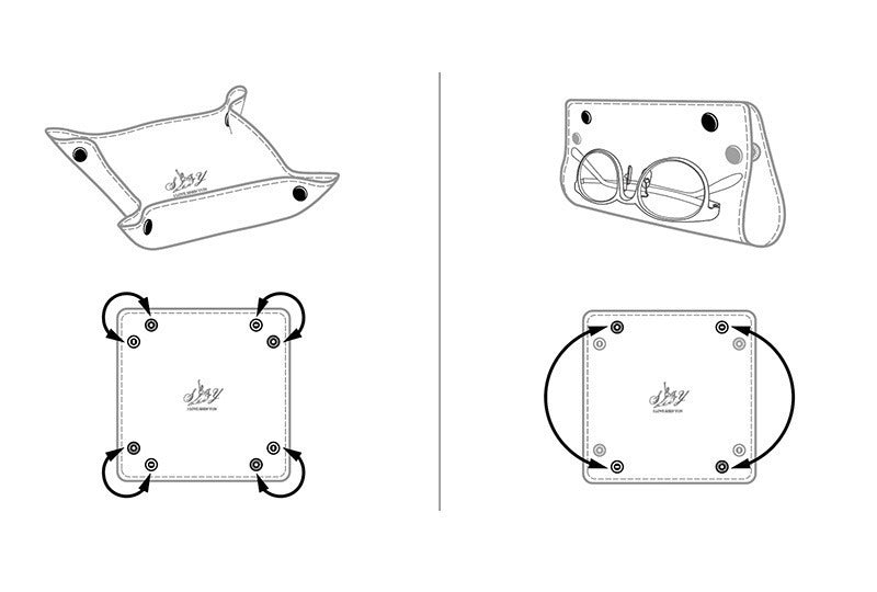 Signature Leather Tray - Green