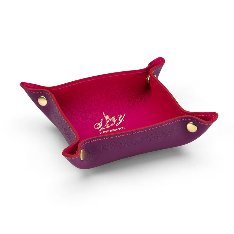 Signature Leather Tray - Pink