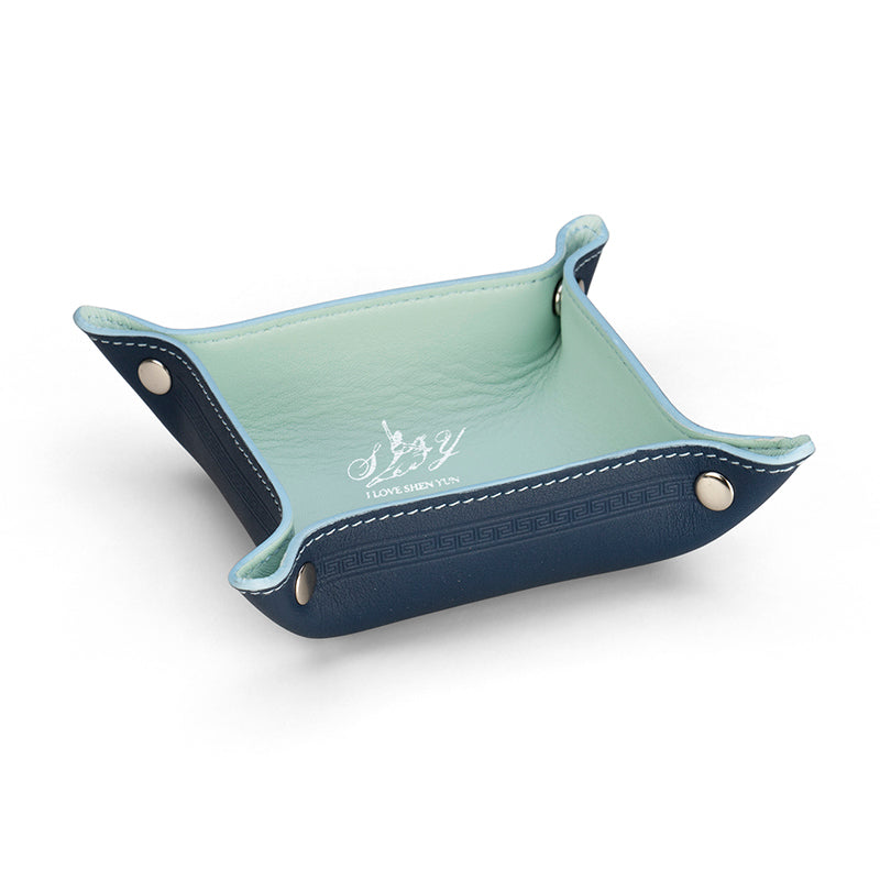 Signature Leather Tray - Blue
