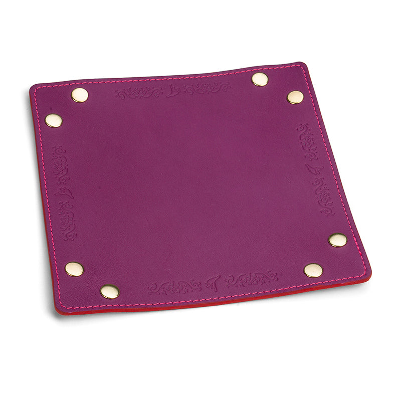 Signature Leather Tray - Pink