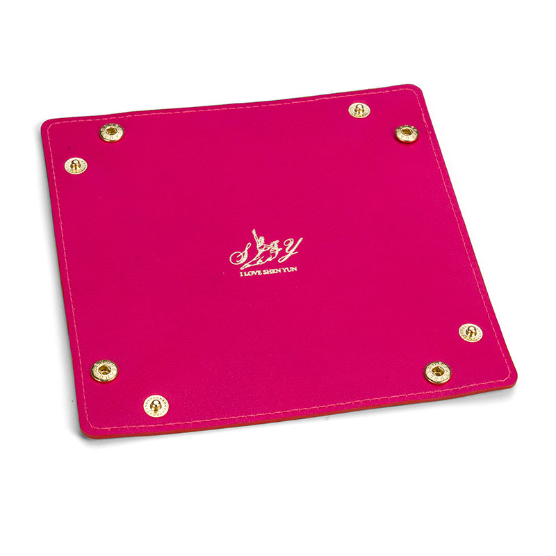Signature Leather Tray - Pink