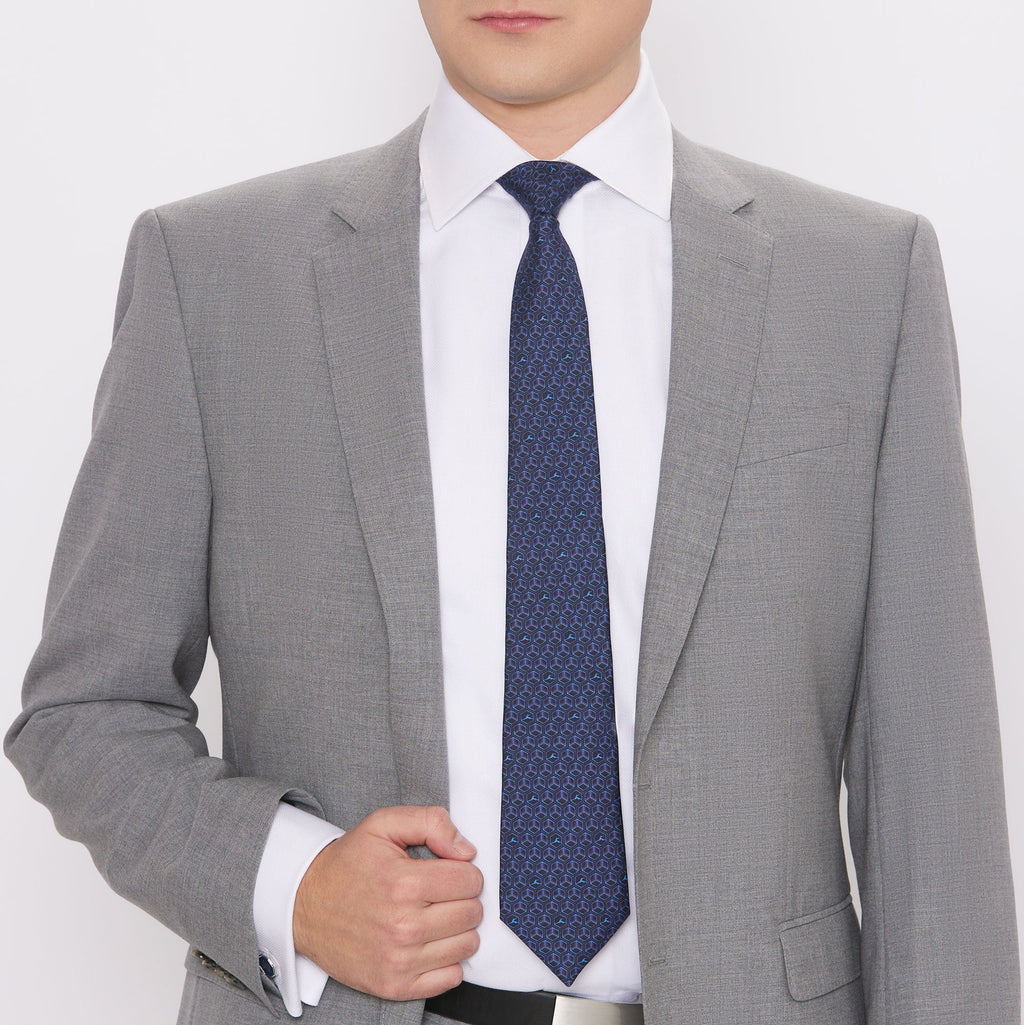 Devotion Tie Dark Blue Model Image | Shen Yun Collections