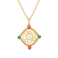 Golden Tang Peony Necklace Front | Shen Yun Collections