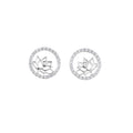 Lotus Fairies Stud Earrings Silver Front View - Shen Yun Collections