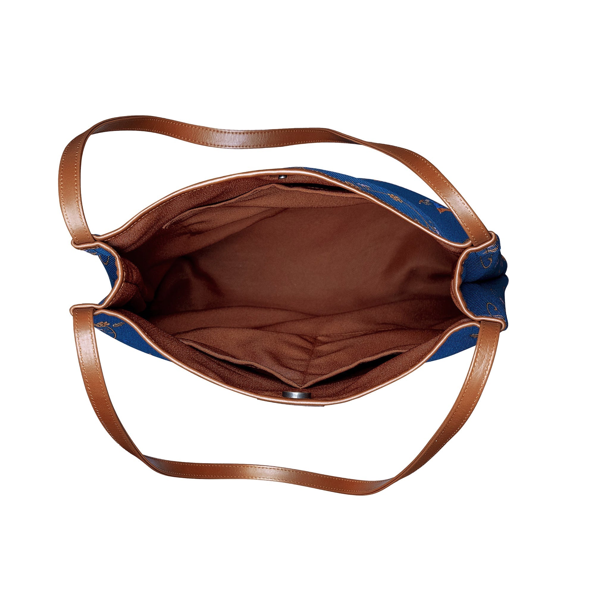 Lantern Grace Tote Bag with Leather Handle Blue Inside | Shen Yun Collections