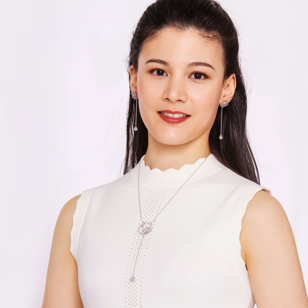 Lotus Fairies Earring Model Image | Shen Yun Collections