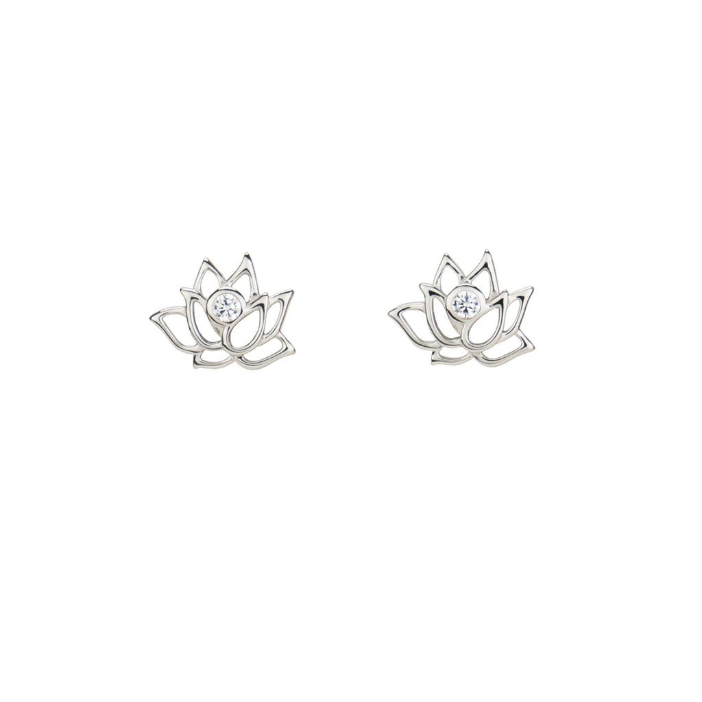 Lotus Fairies Earrings Silver with Stone | Shen Yun Collections 