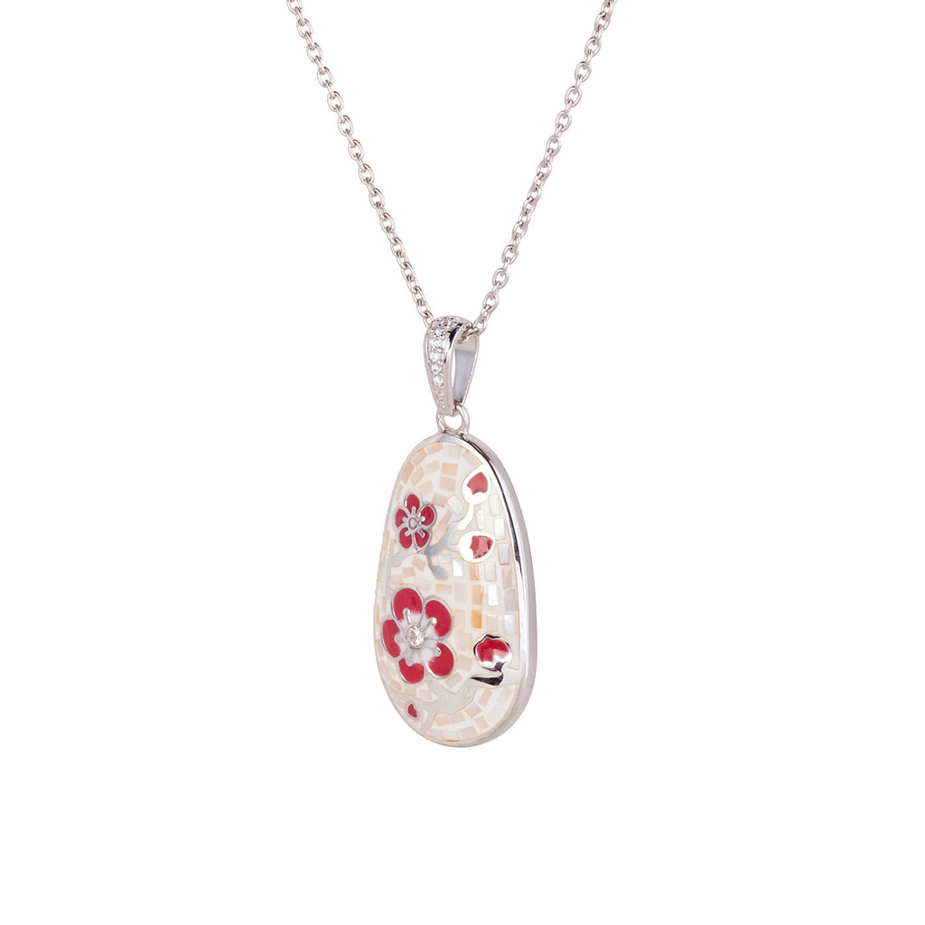 Plum Blossom Mosaic Mother of Pearl
Halskette · Silber