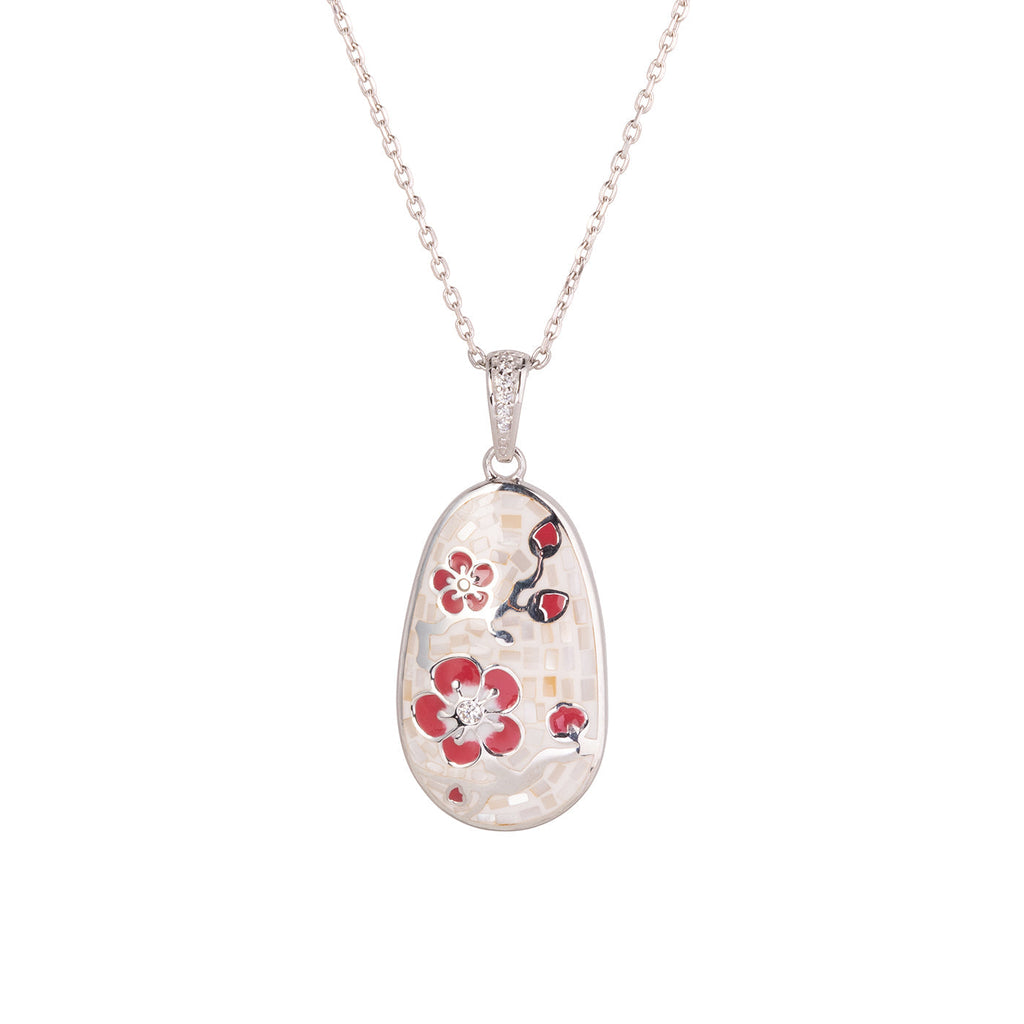 Plum Blossom Mosaic Mother of Pearl
Halskette · Silber