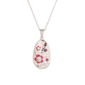 Plum Blossom Perlmuttmosaik Halskette · Silber