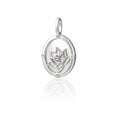 Noble Lotus Charm Silver Front View | Shen Yun Collections