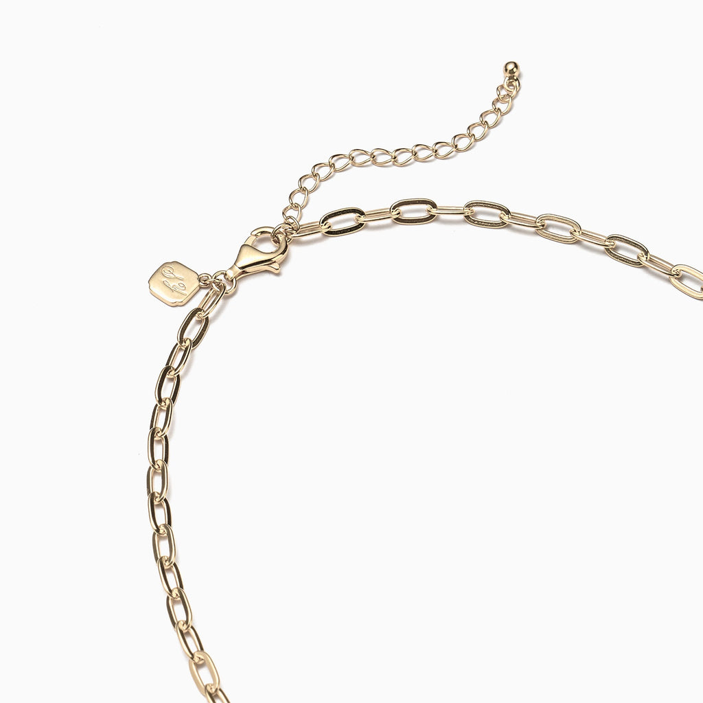 Paperclip Chain Necklace Gold (17’') Clasp | Shen Yun Collections 