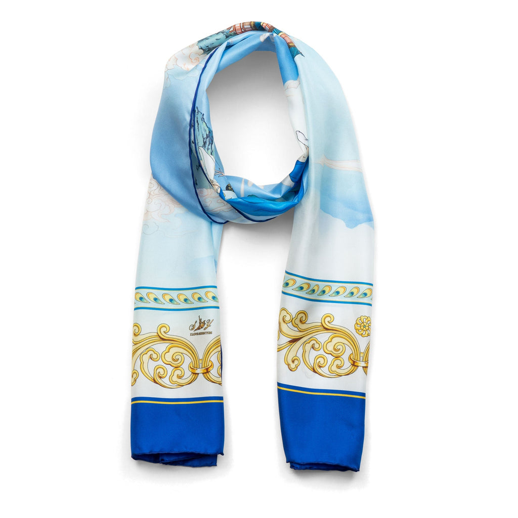 Phoenix of the Sapphire World Silk Long Scarf Image 2 | Shen Yun Collections