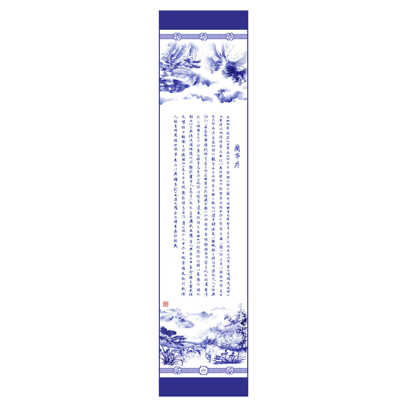 Poets of the Orchid Pavilion Silk Long Scarf Front View | Shen Yun Collections 