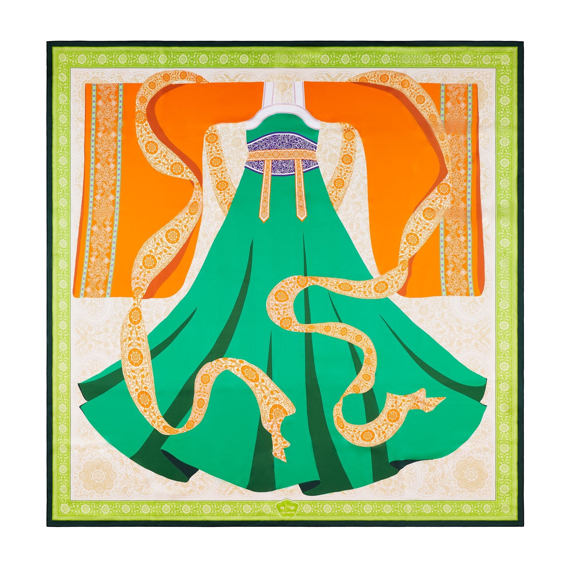 Tang Dynasty Grace Silk Scarf Front View | Shen Yun Collections