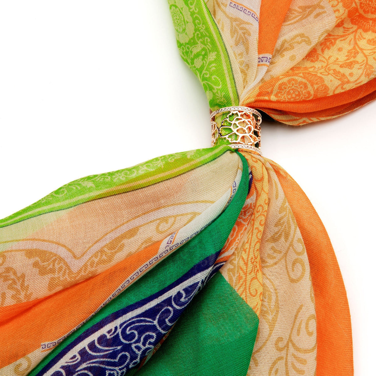 Tang Flower Anilla para pañuelo Oro rosa Life Style | Shen Yun Collections