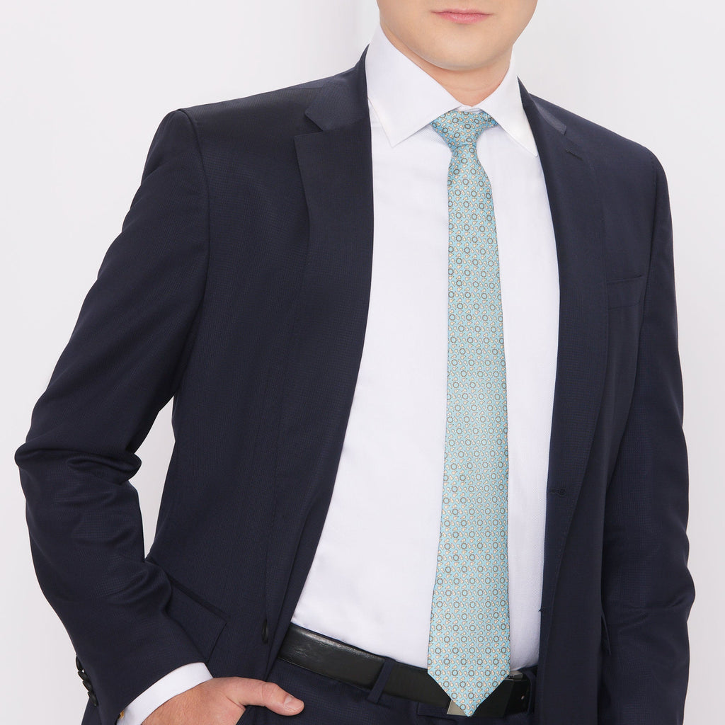 The Heroic Lu Zhishen Tie Light Blue Model Image | Shen Yun Collections