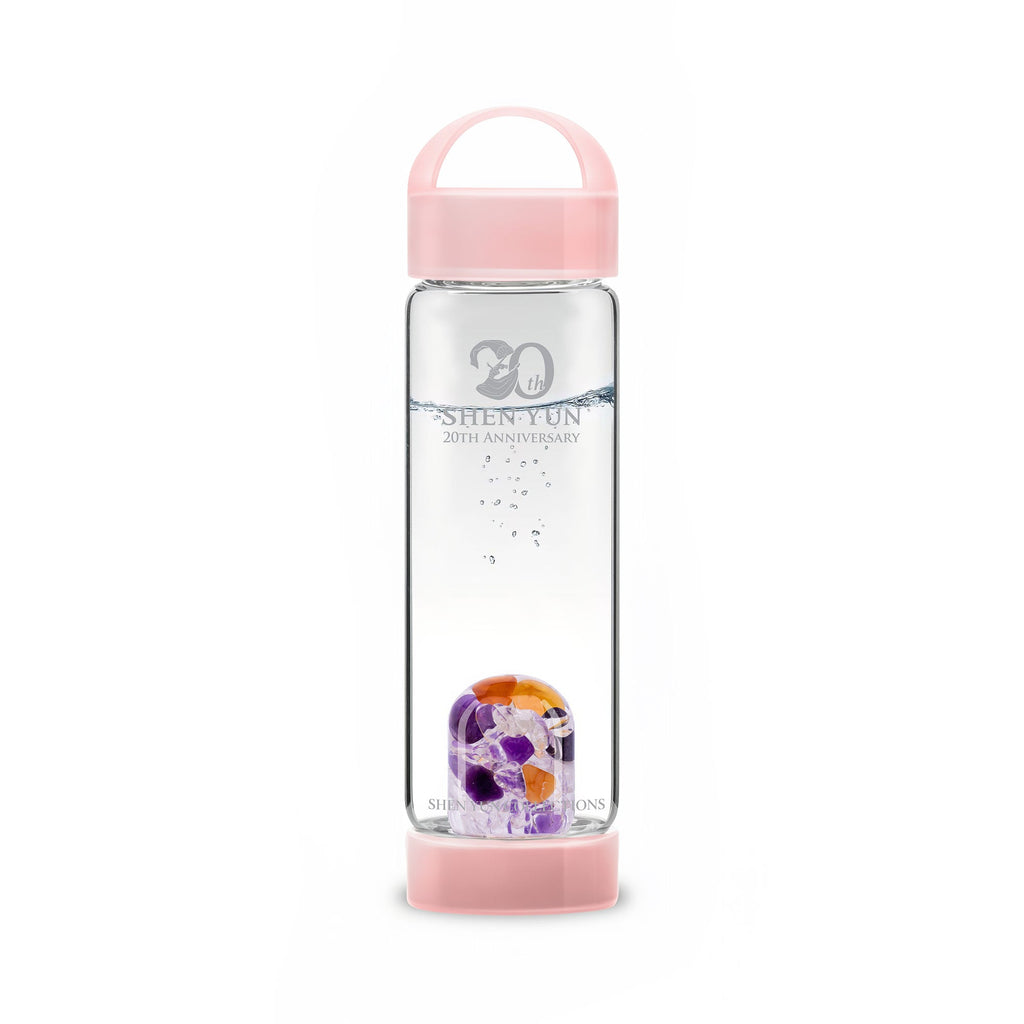 Gemstone Bottle Anti-Slip Silicone Grip Handle Rose